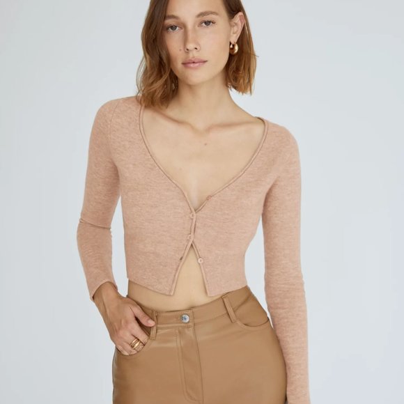 Aritzia Tops - Alfred Wilfred SANTORINI CARDIGAN in Heather Nomad Taupe, Size Small